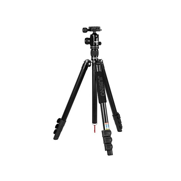 JUSINO X-426S Vielseitiges Tripod/Monopod Stativ, 11-155 cm Arbeitshöhe (Aluminium) + Kugelkopf BT-60 – Bild 3