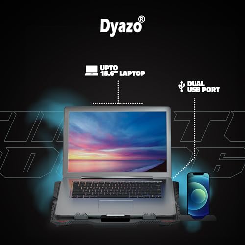 Dyazo Laptop Cooling Pad 15.6 inch Black - Image 6