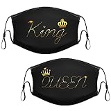 Valentine's Day Face Mask Cloth Couples Matching Mask King Queen Wedding Love Heart Face Cover for...