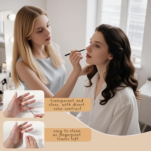 BOHUIZ 3 Stück Kosmetische Mischpalette, Makeup Mischpalette Klare Acryl Make Up Palette mit Spatel Kosmetik Mischwerkzeuge für Foundation Nailart