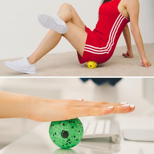 M.S.Lemberg® Faszienball 2er Set [6cm & 8cm] - Massageball für gezielte Selbstmassage der Faszien - Fuß, Rücken, Nacken, Schultern, Beine - Faszienkugel Massagekugel Massage Ball klein 4