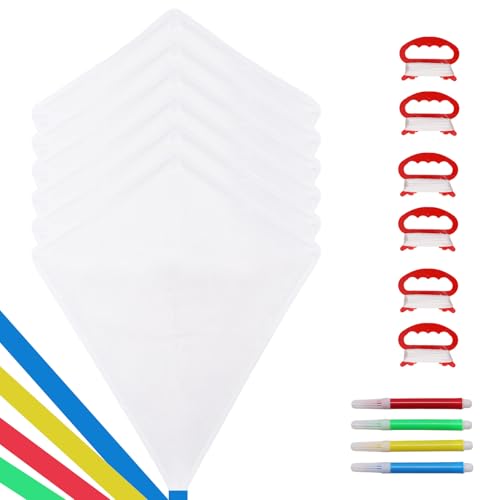 Bcxfbxd 6 Packs DIY Blank Kites Decorating Kite Party Pack