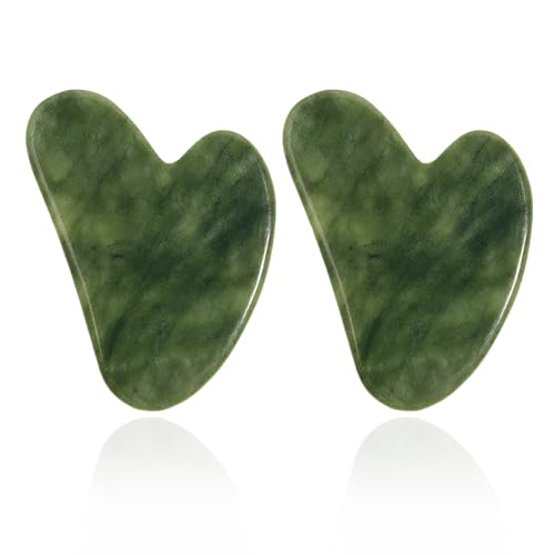 KYLOS Gua Sha in Giada Autentica 100% - Strumento Professionale per Massaggio Viso e Corpo - Design Ergonomico per Liftante e Benessere - Idea Regalo Perfetta per Donne e Uomini