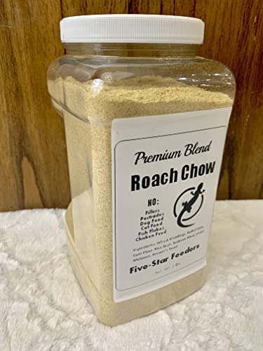 5 lb. Roach & Cricket Chow Balanced Protein Calcium-Fortified Diet by Five-Star Feeders 1-Gallon Plastic Container