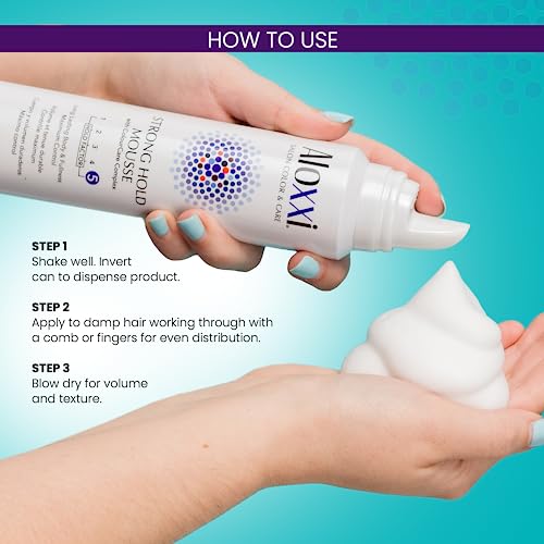 Aloxxi, Strong Hold Mousse Hair Volumizer Foam For Voluminous Fullness Long Lasting Body Your Hairstyle Humidity Protection Styling Safe For Colored Hair, 6.7 Fl Oz (Pack Of 1) #TOP4