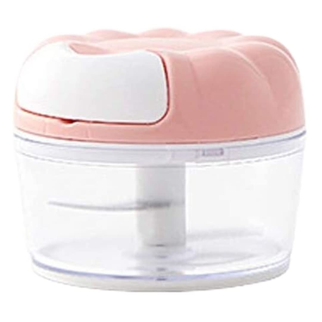 Prensa de Ajos Procesador De Batidora Mano Triturador Ajo Máquina Picadora Cocina Personal Cocina(Pink)