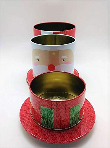 ALEF Christmas/Holiday Decorative Stacking Tins (Santa)