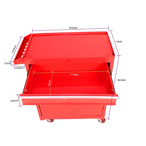 Xumeng Detachable Rolling Tool Cart 5 Drawers Tool Chest With Bottom Cabinet Metal Tool Chest On Wheels With Adjustable Shelf For Mechanic Warehouse Garage Workshop, Red #TOP6