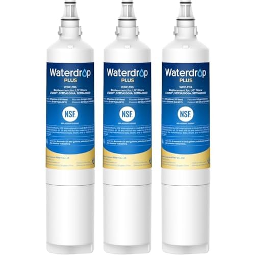 Waterdrop Plus 5231JA2006A NSF 401&53 Certified, Replacement for LG® LT600P®, KENMORE® 9990, 46-9990, WFC2001, LFX25960ST, rwf1000a Refrigerator Water Filter, 3 Filters(Package May Vary)