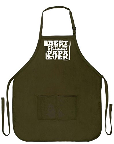 ThisWear Best Grillin' Papa Ever Funny Apron for Kitchen BBQ Barbecue Cooking Grilling