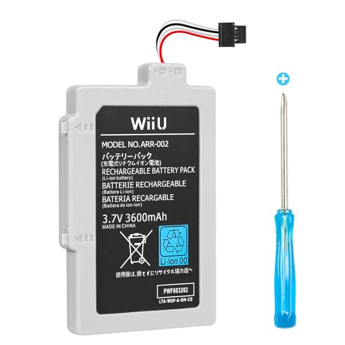 TAYUZH Battery for Wii U Gamepad, 3600mah High Capacity Replacement Rechargeable Battery Pack for Nintendo Wii U Gamepad WUP-010/ WUP-012 with Tool