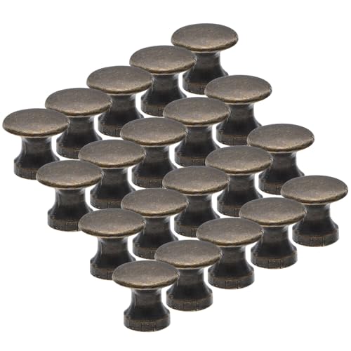 HEATSHAKING 20個取っ手 アンティーク風単穴ラウンドノブ 合製 キャビネット用 レトロ風ワードローブ引き出しハンドル ドレッサー交換用