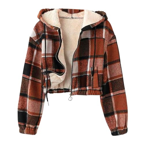 Veste à capuche à manches longues avec fermeture éclair et doublure polaire épaisse