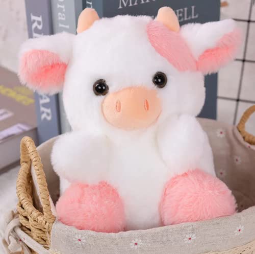 Tikwisdom Cow Stuffed Animal,Plush Cow Doll, Paw Paw Cow Plush Toy,Cartoon Cute Cow,Gift for Boys and Girls,20cm High (pink) - Image 4