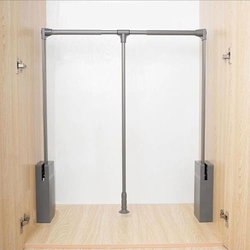 Barra De Armario Abatible, Barra de armario abatible, barra elevadora for colgar ropa(Grey,360-450mm)