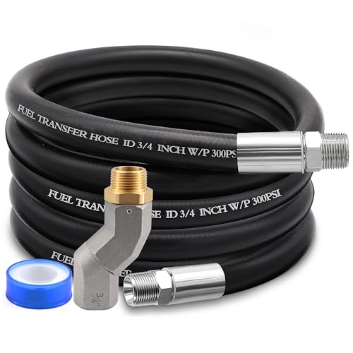 Image of 3 /4 inch Fuel Transfer Hose 10FT,Farm Pump Hose with Swivel for Gasoline,Diesel