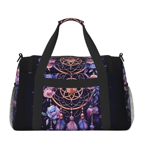 Purple Dream Catcher Duffle Bag Foldable Travel Tote Bag Carry On Large Weekender Overnight Bags Waterproof Gym Bag For Women Men3