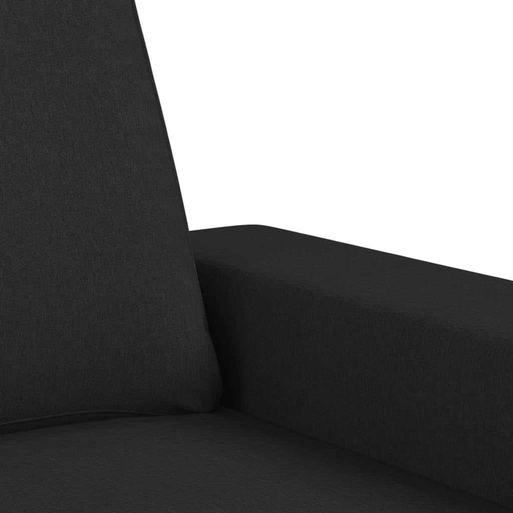 Sofá de dos plazas, color negro, 154 x 77 x 80 cm, funda de tela con estructura de metal, diseño moderno, pequeño sofá para salón, oficina, pasillo, dormitorio