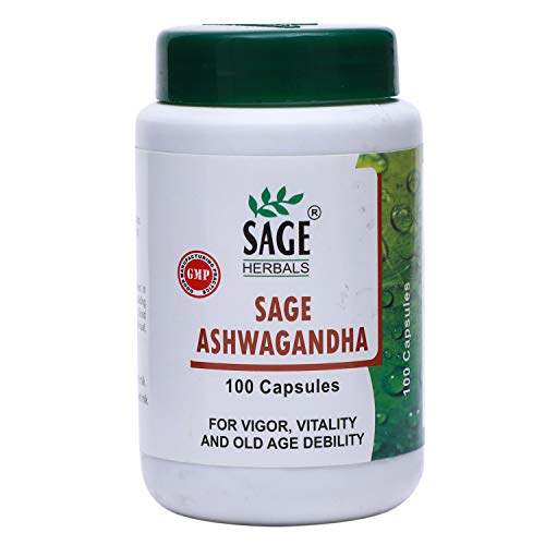 Sage Herbals Ashwagandha Capsules for Men, Immunity Booster, Improves Bone Health, Increase Muscle Strength, 100 Capsules Sage Herbals Ashwagandha Capsules for Men, Immunity Booster, Improves Bone Health, Increase Muscle Strength, 100 Capsules