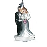 Noble Gems Kurt Adler 5-Inch Glass Wedding Couple Ornament