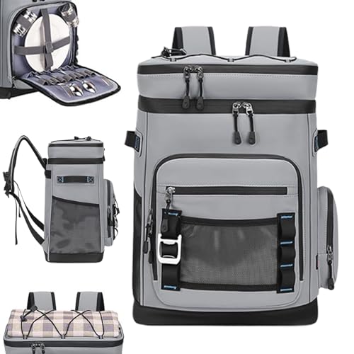 Mppchhn Zaino Frigo,30L Zaino Termico Isolato | Borsa per il Pranzo Impermeabile e Antigoccia per Uomini e Donne, Lavoro, Attività all'Aperto, Viaggio, Bevande, Campeggio, Picnic, Gite, Spiaggia,