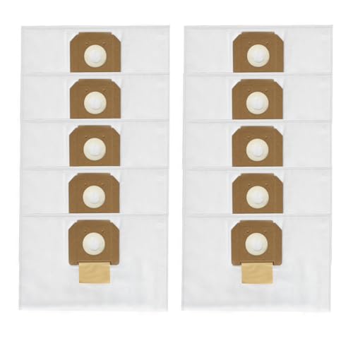 10 Pack VB090F Fleece Filter Dust Bags for Bosc-h 9 Gallon Shop Dust Extractor,Replacement VAC090A VAC090AH VAC090S,Tear-Resistant, High-Efficiency Filtration- White