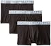 Kenneth Cole REACTION Men's 3-Pack Cotton Trunk, Black, Medium