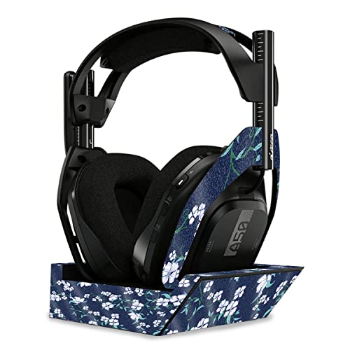 Image of MightySkins Glossy Glitter Skin Compatible with Astro A50 Wireless Headphones + Base Station (Gen 4) - White Freesia | Protective, Durable High-Gloss Glitter Finish | Easy to Apply | Made in The USA