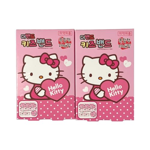 Cute Kitty Bandages – 40 Count Total (20 Each, Assorted Sizes, First Aid with Adorable Designs)