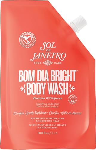 Image of Sol de Janeiro Bom Dia Bright Clarifying AHA BHA Body Wash | Women's Body Wash, Exfoliating, Deep Cleansing, Doubles as Shaving Cream, Warm Floral Vanilla Scent