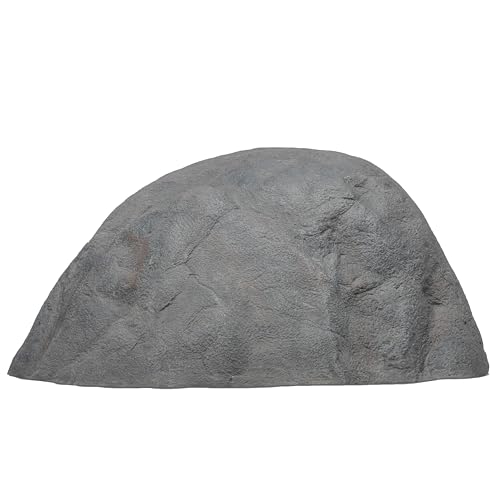 Decorative Outdoor Weather-Resistant Artistic Artificial Faux Stone Rock, Garden Patio Granite Grey Fiberglass Stone, Grand Teton Shaped