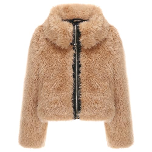 【完売品】maison.celon / eco fur short jacket F·Y·YIYI Women's Short Faux Fur Jacket With Big Lapel Collar