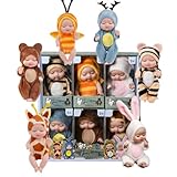 TISDEN 4 Inch Mini Baby Dolls 6pcs Set Realistic Baby Dolls Toys with Cute Handmade Doll Clothes for Suitability Kids 3 and up (Cute)