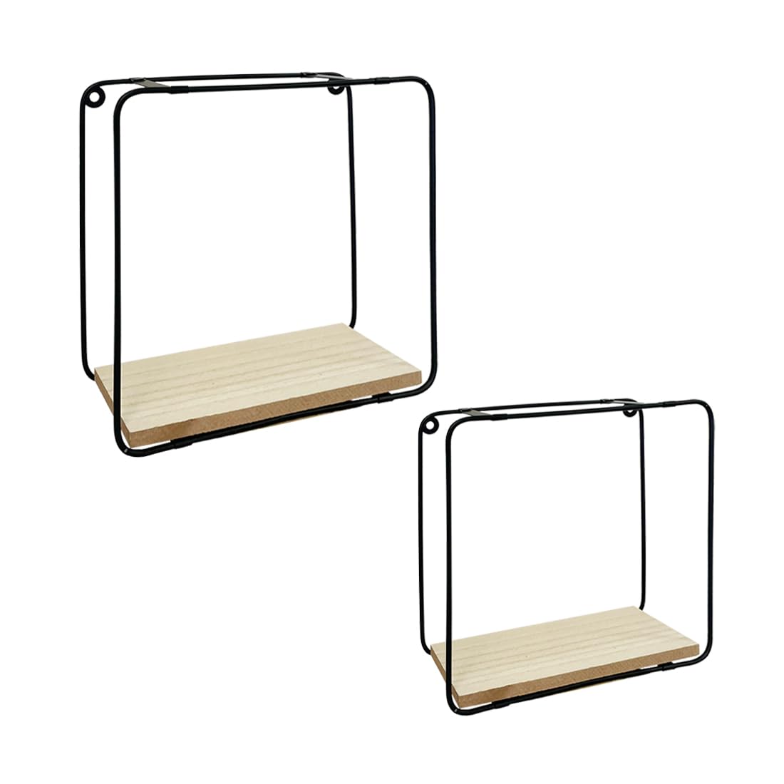 Acomoda Textil – Estantería para Pared de Madera y Metal Moderna y Resistente para Organizar. Estante para Dormitorio, Cocina, Baño y Oficina de Fácil Instalación.(2 Cubos, 21x21x10 / 17,5x17,5x10 cm)