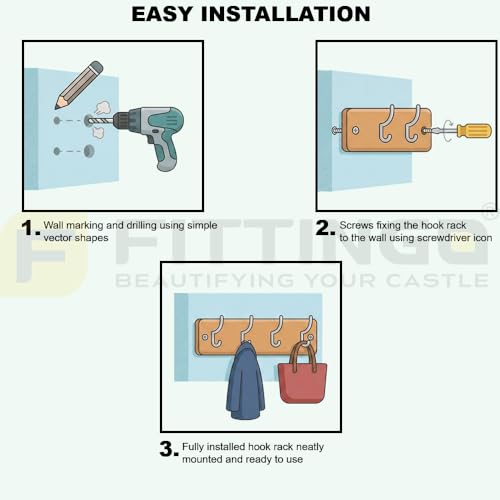 Image of Stainless Steel 3 Hook Cloth Hanger for Door /Dress Hanger Wall Mount /Bathroom Hooks for Hanging Clothes (Black) Pack of 1-| 3 Years Warranty |
