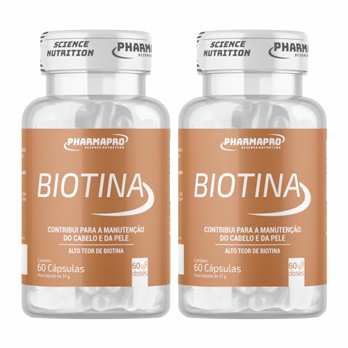 Kit 2x Biotina Pura 60 Capsulas Vitamina B7 Cabelo Pele Unha Vitamina Para Homens e Mulher...
