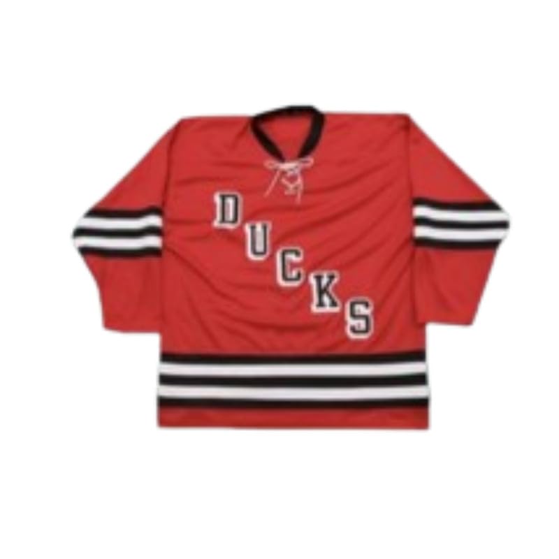 Long Island Ducks Red Tie Down Hockey Jersey Any Name Number Sewn