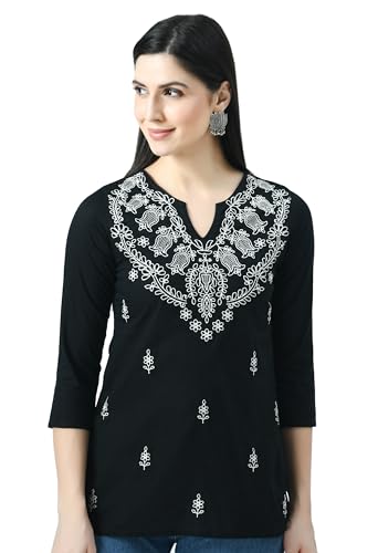 Image of QAZMI Women's Cotton Straight Embroidered Kurti