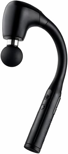 Pistola de masaje de tejido profundo con mango extendido, percusión de 0.472 in, velocidad ajustable y 4 cabezales intercambiables para cuello,