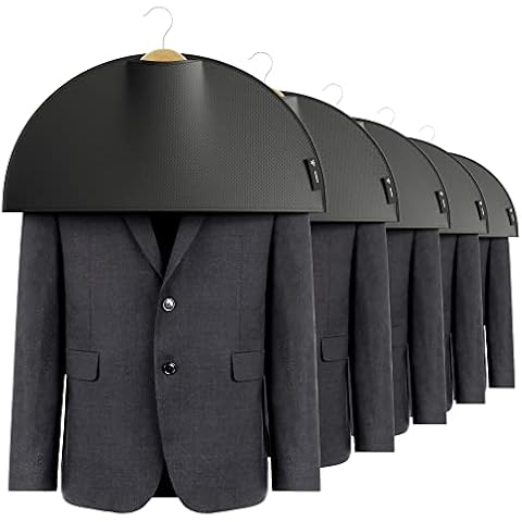 HANGERWORLD Breathable Shoulder Covers Clothes Dust Protectors for Closet Storage (5 Pack, Black) Cover