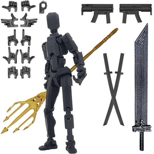PKKP T13 Action Figure Bereits Montiert, 3D-Druck Von Beweglichen Figuren, Titan 13 Actionfigur mit 6 Waffen 6 Paar Hände, Lucky 13 Roboter-Actionfigur, Action Figures Desktop-Dekorationen (Schwarz) PKKP T13 Action Figure Bereits Montiert, 3D-Druck Von Beweglichen Figuren, Titan 13 Actionfigur mit 6 Waffen 6 Paar Hände, Lucky 13 Roboter-Actionfigur, Action Figures Desktop-Dekorationen (Schwarz)