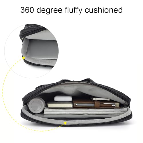 canvaslife15-15.6 inch Laptop Shoulder Bag, for MacBook Pro 16, Hp Lenovo Dell 14 inch Waterproof Messenger Bag Case Sleeve (Black)3