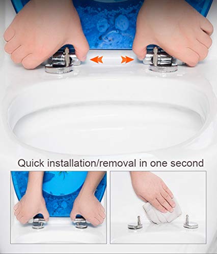Asiento de inodoro de resina, bisagras de cierre suave, decoración náutica de baño, cubierta resistente, fácil de instalar para inodoros ovalados estándar