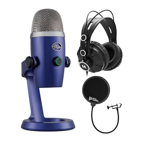 Blue Yeti Nano USB Microphone (Vivid Blue) Bundle with Headphones...