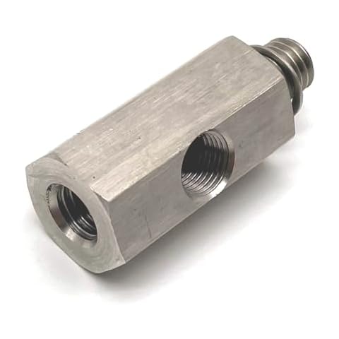 Stainless Steel M12 1.5 to 1/8 NPT Oil Pressure Sensor Tee Adapter for Turbo Supply Feed Line and Oil Pressure gauge Cover