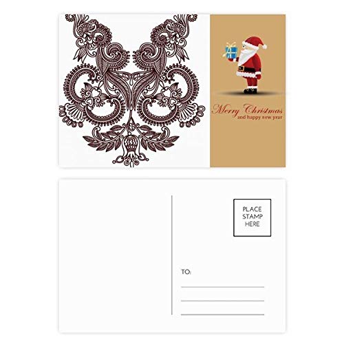 Cartes postales fleurs et silhouette de Père Noël pour vos vœux créatifs