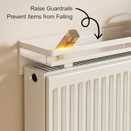 Moderno estante para radiador, soporte de fácil ajuste, sin necesidad de taladrar, elegante parte superior para radiadores de vapor, perfecto para baños pequeños y soluciones de ahorro de espacio