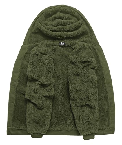 Image of SCODI Hoodies for Men Heavyweight Fleece Sweatshirt - Full Zip Up Thick Sherpa Lined Hooded Sweatshirts