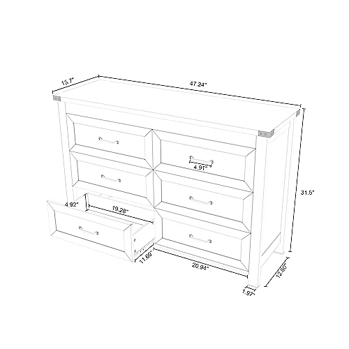 Tolead 6 Drawer Wood Dresser, Farmhouse Bedroom Dressers With Ample Storage Organizer, Rustic Boho Wooden Dresser, Tv Dressers, Chester Drawers For Bedroom, Living Room, Hallway (Rustic Black) #TOP1