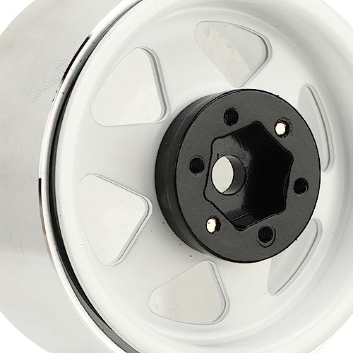 Aro de Roda RC Beadlock, 4 Peças de Fino Acabamento RC Aros de Roda Deep Dish Hub para D90 (Branco)